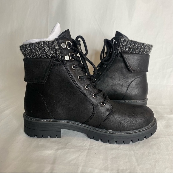 Cliffs by White Mountain Woman Boot Lace Up Mandy Black Boot Size 7.5M New - Picture 10 of 11